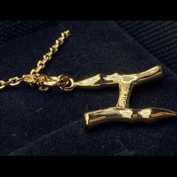 MERLIC 14K Gold Plated Unicorn Horn Initial Letter H Pendant Necklace - Picture 4 of 4